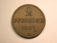 D14  Hannover  2 Pfennig  1847 in f.ss   Originalbilder