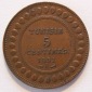 Tunesien 5 Centimes 1891 A