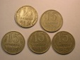E02  CCCP/Russland  15 Kopeken  1961-1982  5 Münzen Orginalbi...