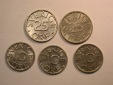 E02  Schweden 5 Münzen 1978-1983 in besser  Orginalbilder