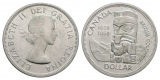 Linnartz KANADA, 1 Dollar 1958, British Columbia, 23,3 Gr., f....