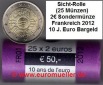 Rolle...2 Euro Sondermünze 2012...10 J. Bargeld