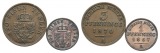 Altdeutschland; 2 Kleinmünzen 1870/1867