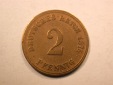 E20  KR  2 Pfennig  1875 J in schön, geputzt  Originalbilder