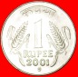 · LÖWEN: INDIEN ★ 1 RUPEE 2001 SLOWAKEI VZGL STEMPELGLANZ!...