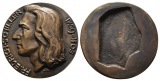 Friedrich Schiller, Medaille o.J.; Bronze, 112,62 g, Ø 76,2 mm