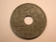 E25 Frankreich  20 Centimes 1942 in vz   Originalbilder