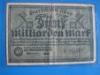Inflationsgeld Geldschein Banknote Bremen 5 Milliarden Mark 1923