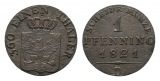 Brandenburg-Preußen, 1 Pfennig  1821 D