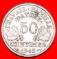· AXT & GETREIDE ZWEIGE: FRANKREICH ★ 50 CENTIMES 1942 VICH...