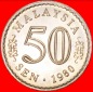 • MOND UND STERN FEHLER: MALAYSIA ★ 50 SEN 1980! STG! RARI...