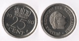 NIEDERLANDE 25 Cent 1980 (N) Bfr./Stgl. Juliana (1948-1980)
