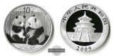 China, 10 Yuan 2009 Panda FM-Frankfurt Feinsilber: 31,1g