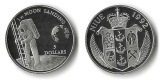 Niue,  5 Dollar  1992   First Moonlanding  FM-Frankfurt   Fein...