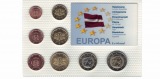 Lettland - KMS 1 ct - 2 Euro aus 2014 acht Münzen unzirkuiert...