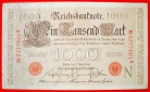 * REICHSBANKNOTE: DEUTSCHLAND ★ 1000 MARK 1910 ROTE SIEGEL (...