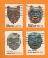 USA 1980 kompl.Satz Amerikanische Volkskunst Indianer Masken M...