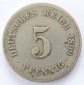 Deutsches Reich 5 Pfennig 1899 A K-N s-ss