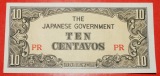 * BESETZUNG DURCH JAPAN: PHILIPPINEN ★ 10 CENTAVO (1942) uKF...