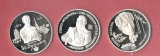 Russland 3x2 Rubel 1995 Persönl.PP je17,75 Gr. Silber Münzen...