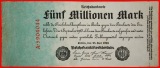 * REICHSBANKNOTE: DEUTSCHLAND ★ 5000000 MARK 1923 PRÄFIX BU...