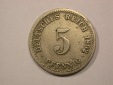G13 KR  5 Pfennig 1892 D in s-ss  Originalbilder