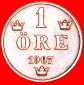 * 3 KRONEN: SCHWEDEN ★ 1 OERE 1907! Oskar II. (1872-1907) OH...