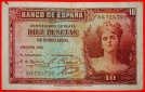 * GROSSBRITANNIEN: SPANIEN ★ 10 PESETEN 1935 KNACKIG!★OHNE...