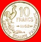 * HAHN (1950-1959): FRANKREICH★ 10 FRANC 1952!  OHNE VORBEHALT