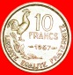 * HAHN (1950-1959): FRANKREICH★ 10 FRANC 1957! OHNE VORBEHALT