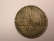 G18  Württemberg 1/2 Kreuzer 1865 in ss+   Originalbilder