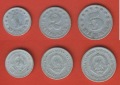 Jugoslawien 1 + 2 + 5 Dinara 1953 Alu