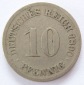 Deutsches Reich 10 Pfennig 1890 J K-N s