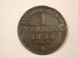 H13  Preussen  4 Pfennig 1854 A in ss, Randf.   R   Originalbi...