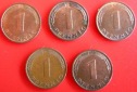 Deutschland 5 x 1 Pfennig 1969-1976