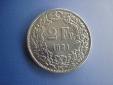 2 Franken Schweiz 1921 B, Bern, 835er Silber, Silbermünze