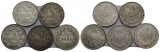 Kaiserreich; 1/2 Mark; 5 Kleinmünzen 1916/1917/1919/1906/1917