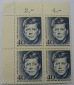 1964, Deutschland, Briefmarke: John F. Kennedy, 4*40 Pf, Mi DE...