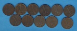 Niederlande 11x 1 Cents 1948 - 1959 kompl nur verschiedene