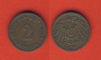 Kaiserreich 2 Pfennig 1906 D