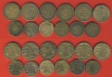 Weimarer Republik 5 + 10 Rentenpfennig kompl mit A,D,E,F,G, + J.