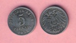 Kaiserreich 5 Pfennig 1915 A Eisen Top