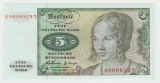 Ro. 262 e, 5 Deutsche Mark vom 02.01.1960, A6600819Y, Kassenfr...
