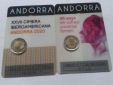 Original 2 x 2 euro 2020 Andorra Frauenwahlrecht und iberoamer...