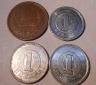 M.4.Japan, 4er Lot, 1 Yen 1982+1985+1992 sowie 10 Yen 1979