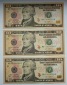USA 3x 10 Dollar 2013 Hamilton mit fortlaufender Nummer als Sa...