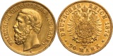 Goldmünze Kaiserreich Baden 20 Mark 1874 - Sehr seltenes Jahr !!