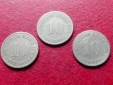 s.25 Deutsches Kaiserreich** 3er Lot 10 Pfennig 1873 C, D und F