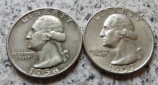 USA Quarter Dollar 1956 D und 1957 D / 25 Cents 1956 D und 1957 D