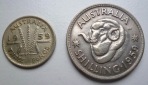 Australien 1 Shilling 1959 und 3 Pence 1959 gekröntes Wappen